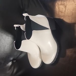 White ankle boots